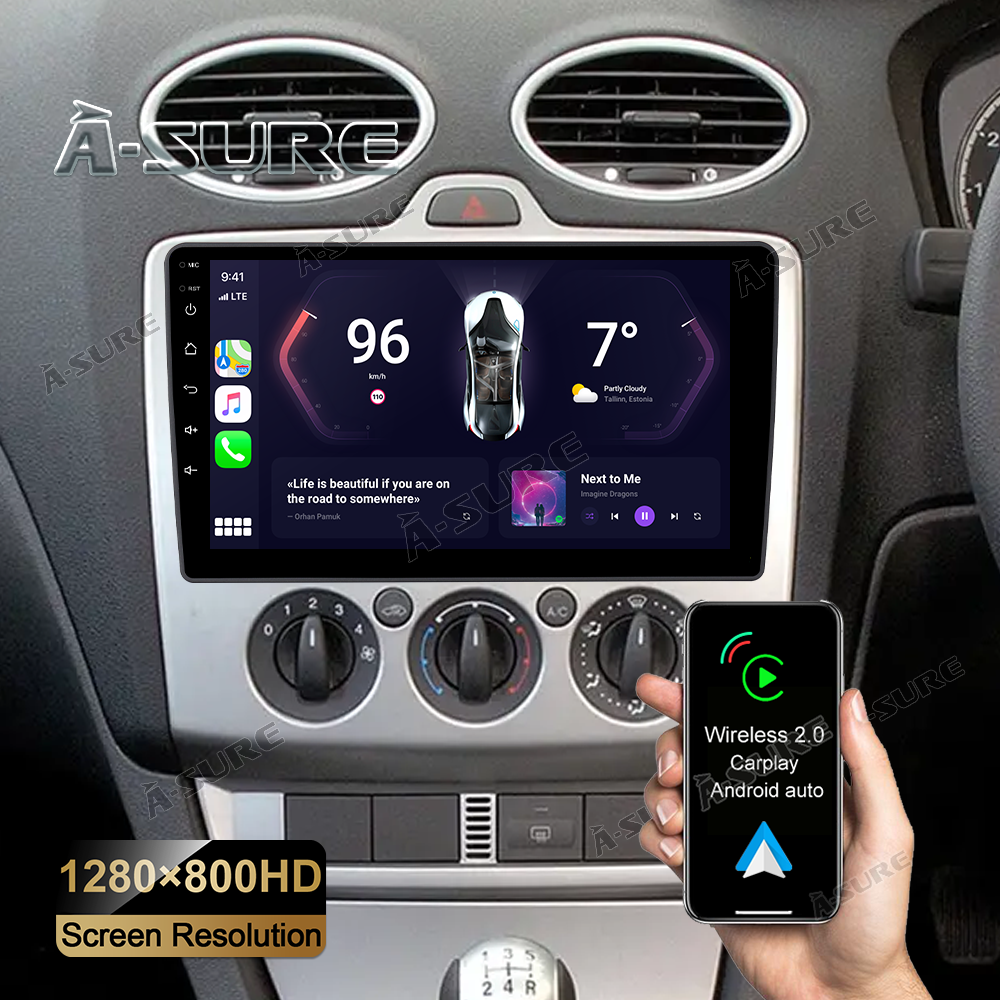 Autoradio Android 9 Pouces Avec CarPlay Et Android Auto Sans Fil - Pour Ford Focus Mk2